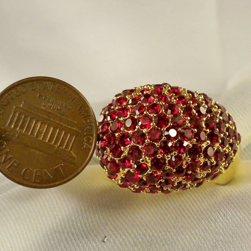 New Hutton Wilkinson Ruby Red Cubic Zirconias Gol… - image 7